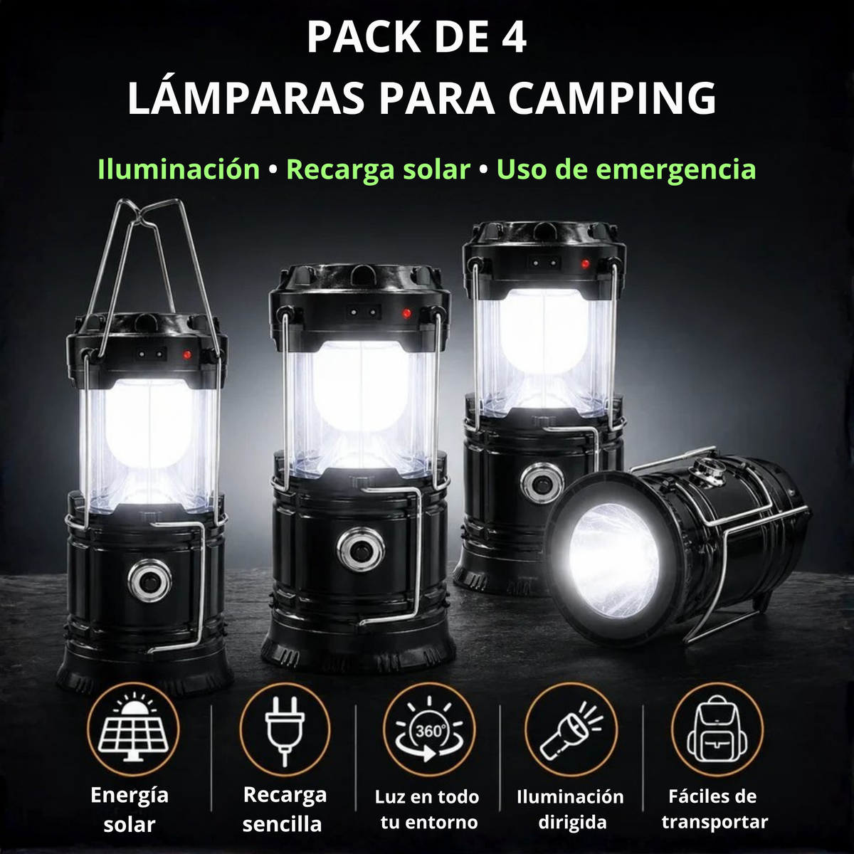 Linterna Solar 360°