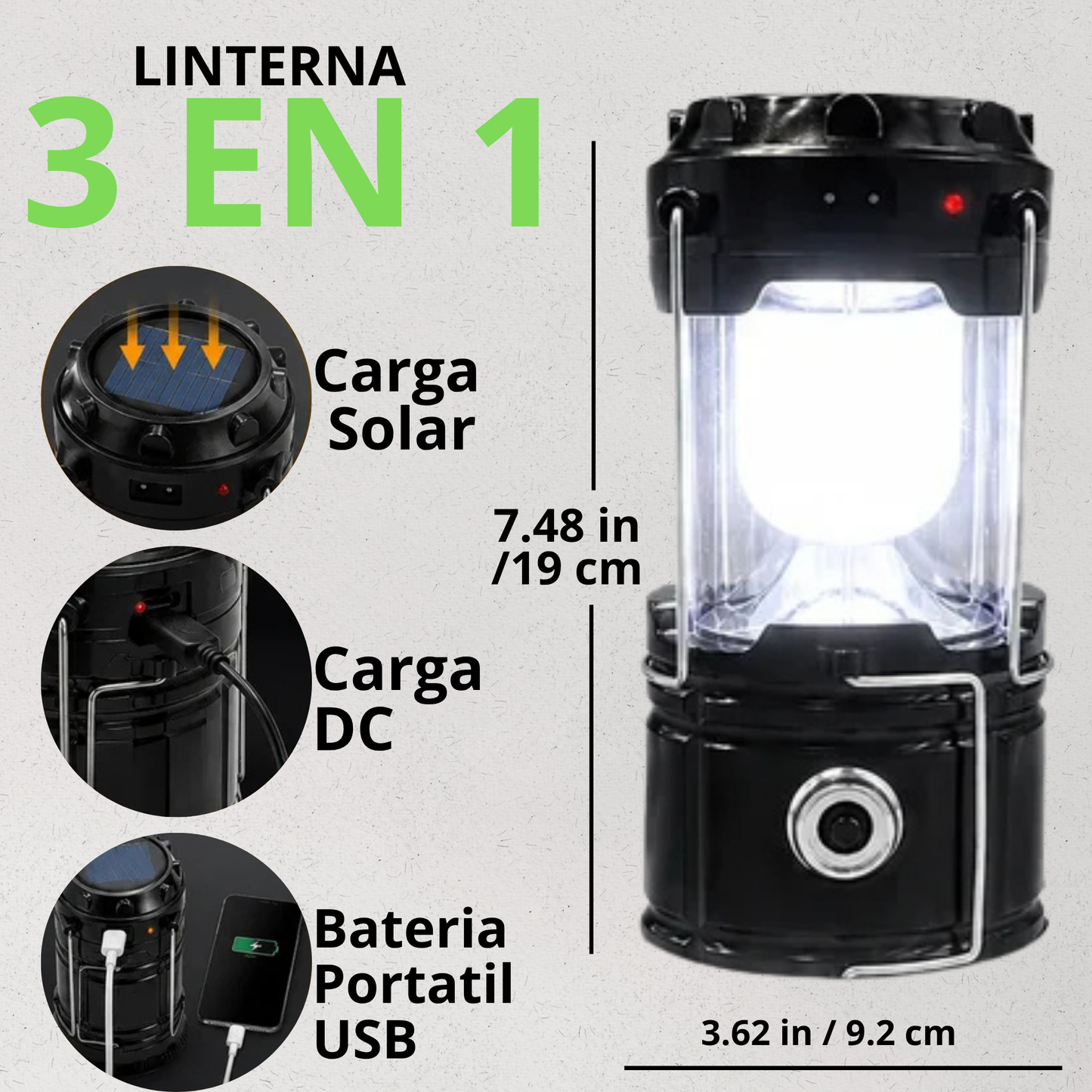 Linterna Solar 360°